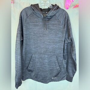 Men’s TekGear WarmTek Performance Black Heather Hooded Sweatshirt- Sz Large